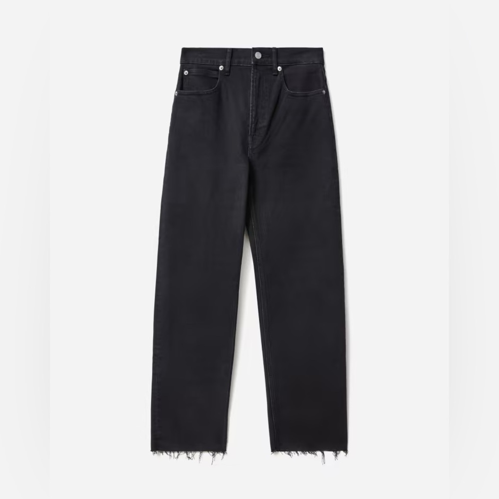 Everlane Way High Jeans, Coal, Size 29 (Raw Hem)